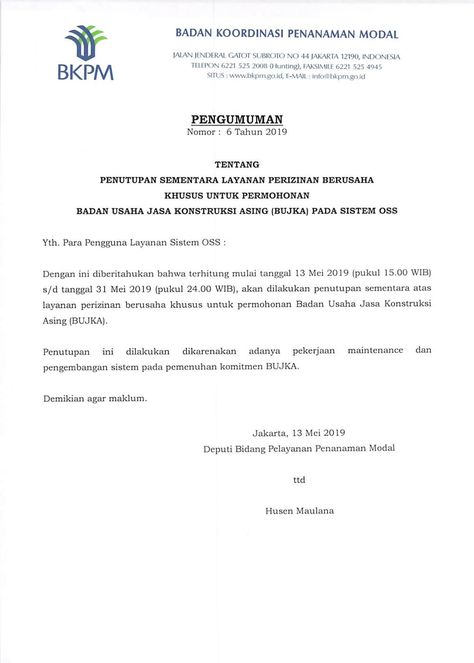 Contoh Surat Pernyataan Penutupan Perusahaan Contoh Terbaru